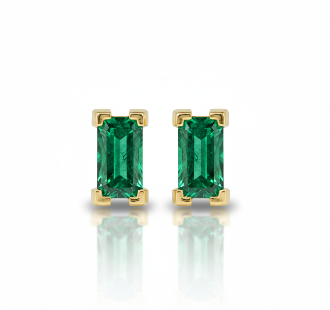 Opaline Emerald Studs
