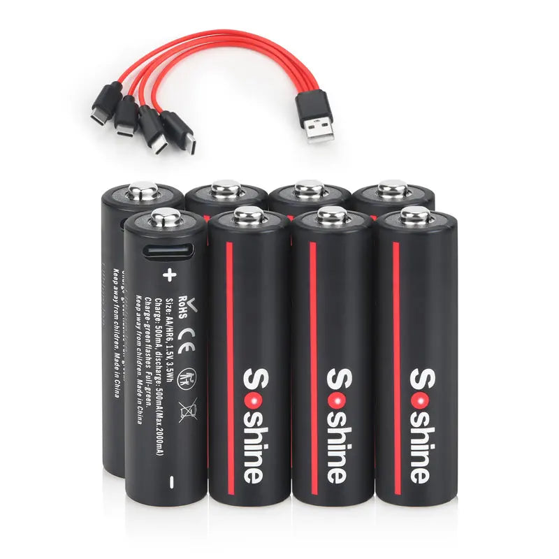 Soshine 1.5V USB 3500mWh AA Rechargeable Battery