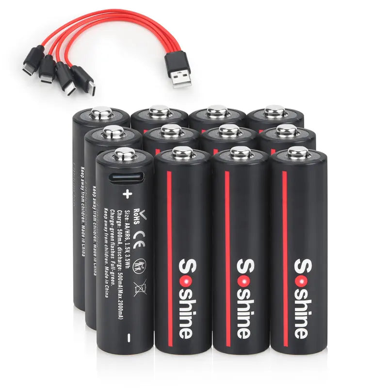 Soshine 1.5V USB 3500mWh AA Rechargeable Battery